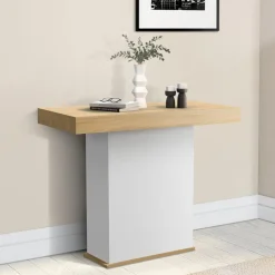 IDMarket Table console extensible bois et blanc* Consoles|Tables
