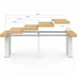 IDMarket Table console extensible bois et blanc* Consoles|Tables