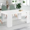IDMarket Table console extensible blanche 6 personnes 140 cm* Meubles Blancs|Collection Moderne