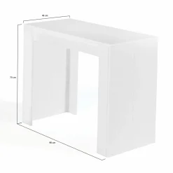 IDMarket Table console extensible blanche 6 personnes 140 cm* Meubles Blancs|Collection Moderne