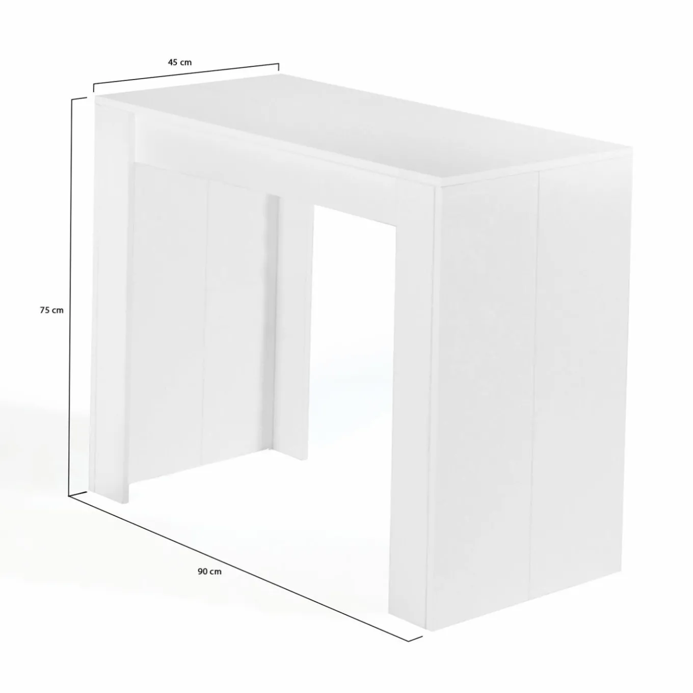 IDMarket Table console extensible blanche 6 personnes 140 cm* Meubles Blancs|Collection Moderne