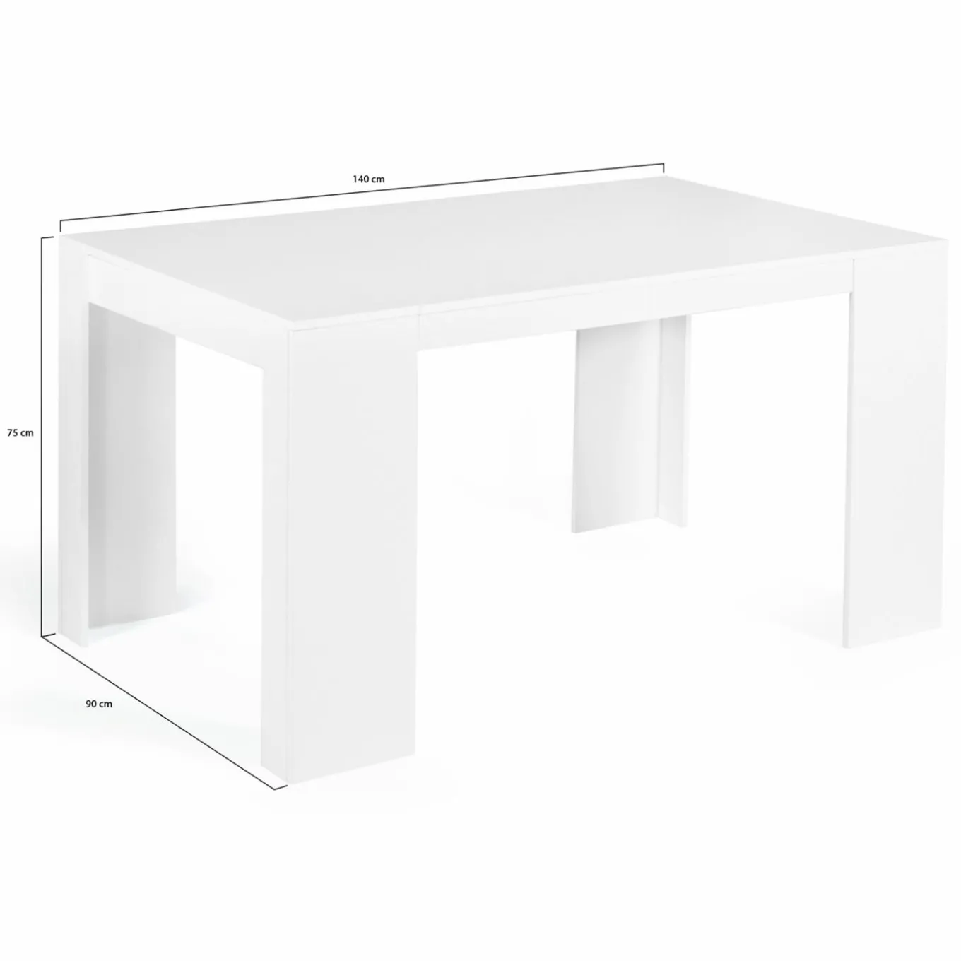 IDMarket Table console extensible blanche 6 personnes 140 cm* Meubles Blancs|Collection Moderne