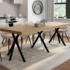 IDMarket Table console extensible 10 personnes 235 cm design industriel* Consoles|Tables
