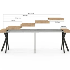 IDMarket Table console extensible 10 personnes 235 cm design industriel* Consoles|Tables
