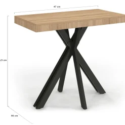 IDMarket Table console extensible 10 personnes 235 cm design industriel* Consoles|Tables