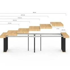 IDMarket Table console extensible 14 personnes 300 cm bois et noir* Consoles|Tables