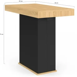 IDMarket Table console extensible 14 personnes 300 cm bois et noir* Consoles|Tables