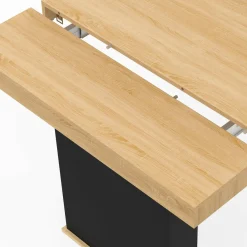 IDMarket Table console extensible 14 personnes 300 cm bois et noir* Consoles|Tables