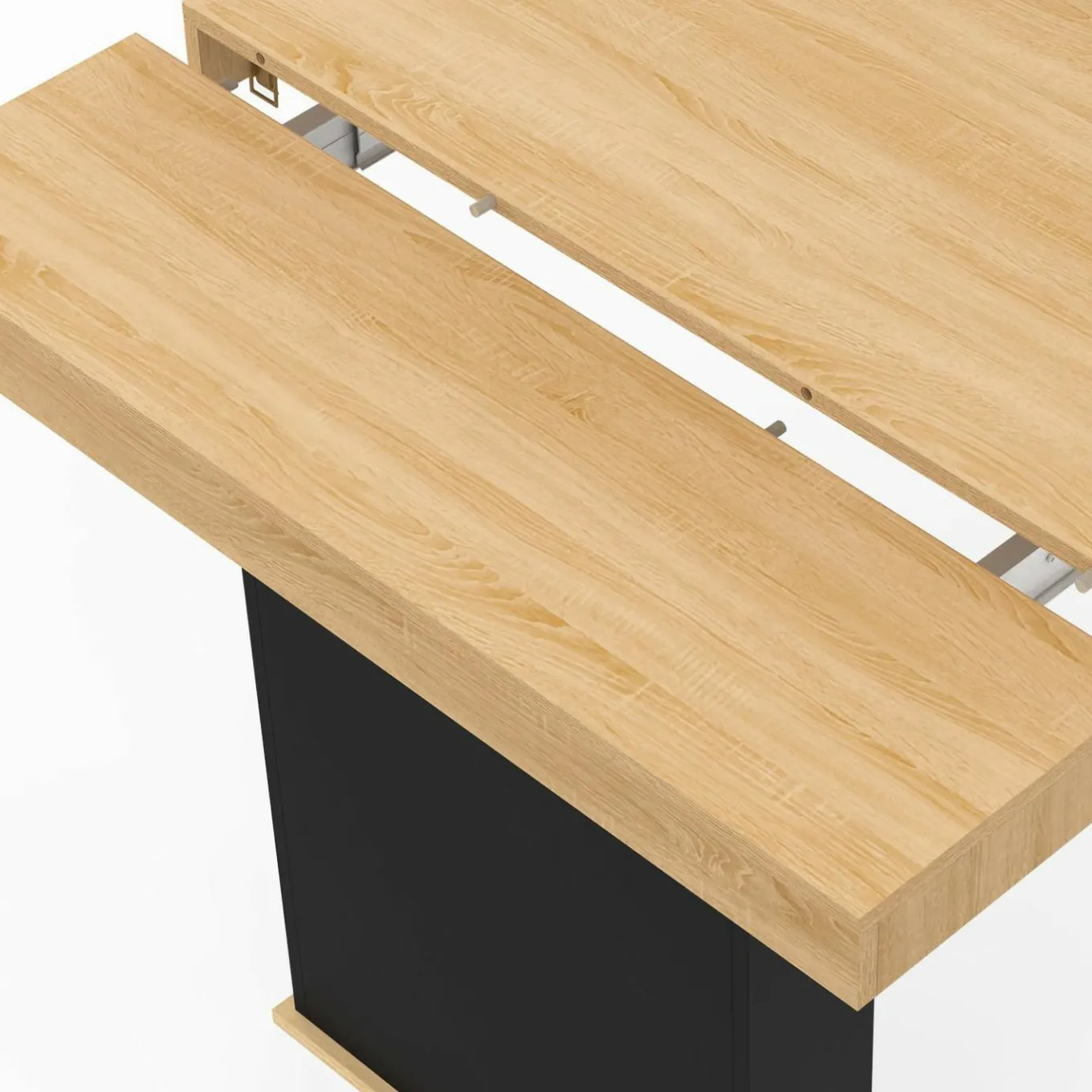 IDMarket Table console extensible 14 personnes 300 cm bois et noir* Consoles|Tables