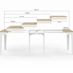 IDMarket Table console extensible 10 personnes 235 cm bois et façon hêtre* Tables|Tables Et Chaises