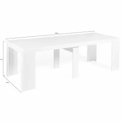 IDMarket Table console extensible blanche 10 personnes 235 cm* Meubles Blancs|Collection Moderne