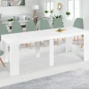 IDMarket Table console extensible blanche 14 personnes 300 cm* Meubles Blancs|Collection Moderne