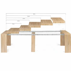 IDMarket Table console extensible imitation hêtre 14 personnes 300 cm* Meubles En Bois|Collection Design