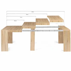 IDMarket Table console extensible imitation hêtre 10 personnes 235 cm* Meubles En Bois|Collection Design