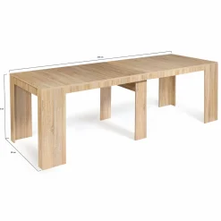 IDMarket Table console extensible imitation hêtre 10 personnes 235 cm* Meubles En Bois|Collection Design