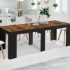IDMarket Table console extensible 235 cm effet vieilli et noir 10 personnes* Consoles|Consoles De Cuisine
