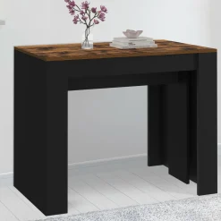 IDMarket Table console extensible 235 cm effet vieilli et noir 10 personnes* Consoles|Consoles De Cuisine