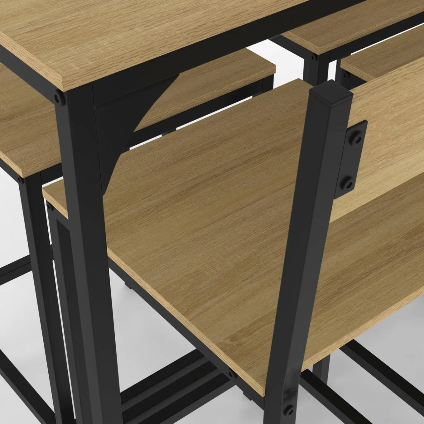 IDMarket Table de bar design industriel avec 6 chaises* Meubles Hauts|Meubles En Bois