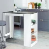 IDMarket Table de bar haute 2 à 4 personnes avec rangement* Meubles Hauts|Meubles Blancs