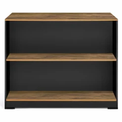 IDMarket Table de bar îlot bois noir et plateau foncé* Collection Vintage|Mange Debout