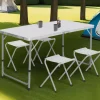 IDMarket Table de camping pliante de 120 cm à hauteur réglable pour 4 personnes* Mobilier Pliant D'Appoint|Salons De Jardin