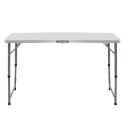 IDMarket Table de camping pliante de 120 cm à hauteur réglable pour 4 personnes* Mobilier Pliant D'Appoint|Salons De Jardin