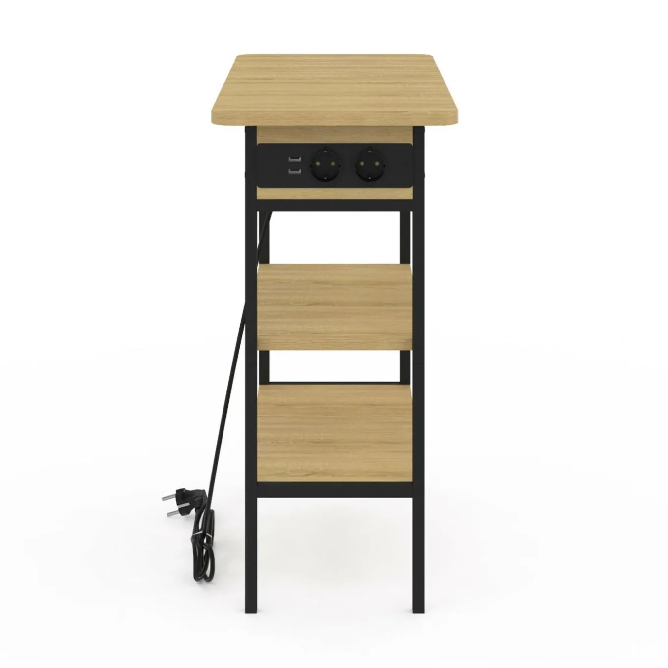 IDMarket Table de chevet / d'appoint design industriel avec multiprise* Tables Basses