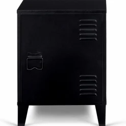IDMarket Table de chevet casier métal noir* Meubles Bas|Collection Métal