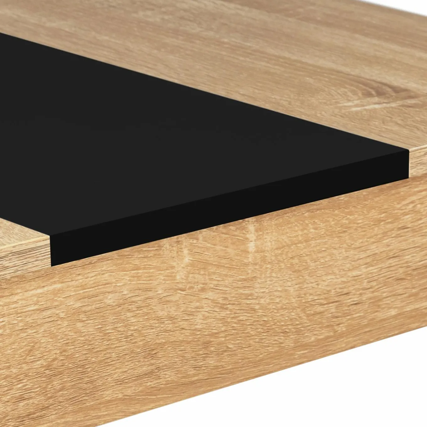 IDMarket Table de cuisine 4 personnes imitation hêtre et noire* Meubles En Bois|Collection Contemporaine