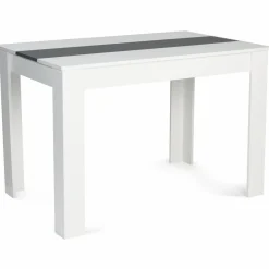 IDMarket Table de cuisine 6 personnes blanche et grise* Meubles Bas|Meubles Blancs