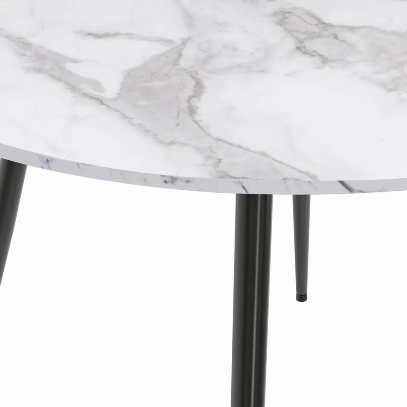 IDMarket Table de cuisine ronde 4-6 personnes effet marbre blanc 110cm* Collection Design|Tables