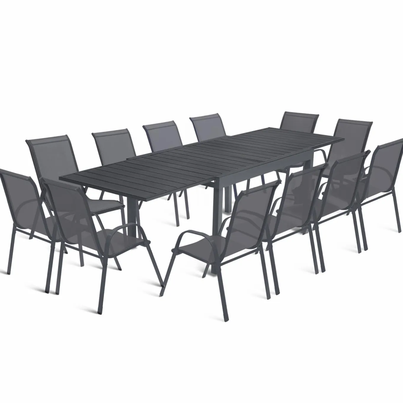 IDMarket Table de jardin extensible 12 places avec chaises* Salons De Jardin