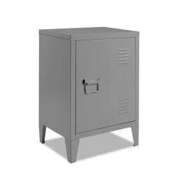 IDMarket Table de nuit en métal gris foncé style industriel* Collection Métal|Tables De Chevet