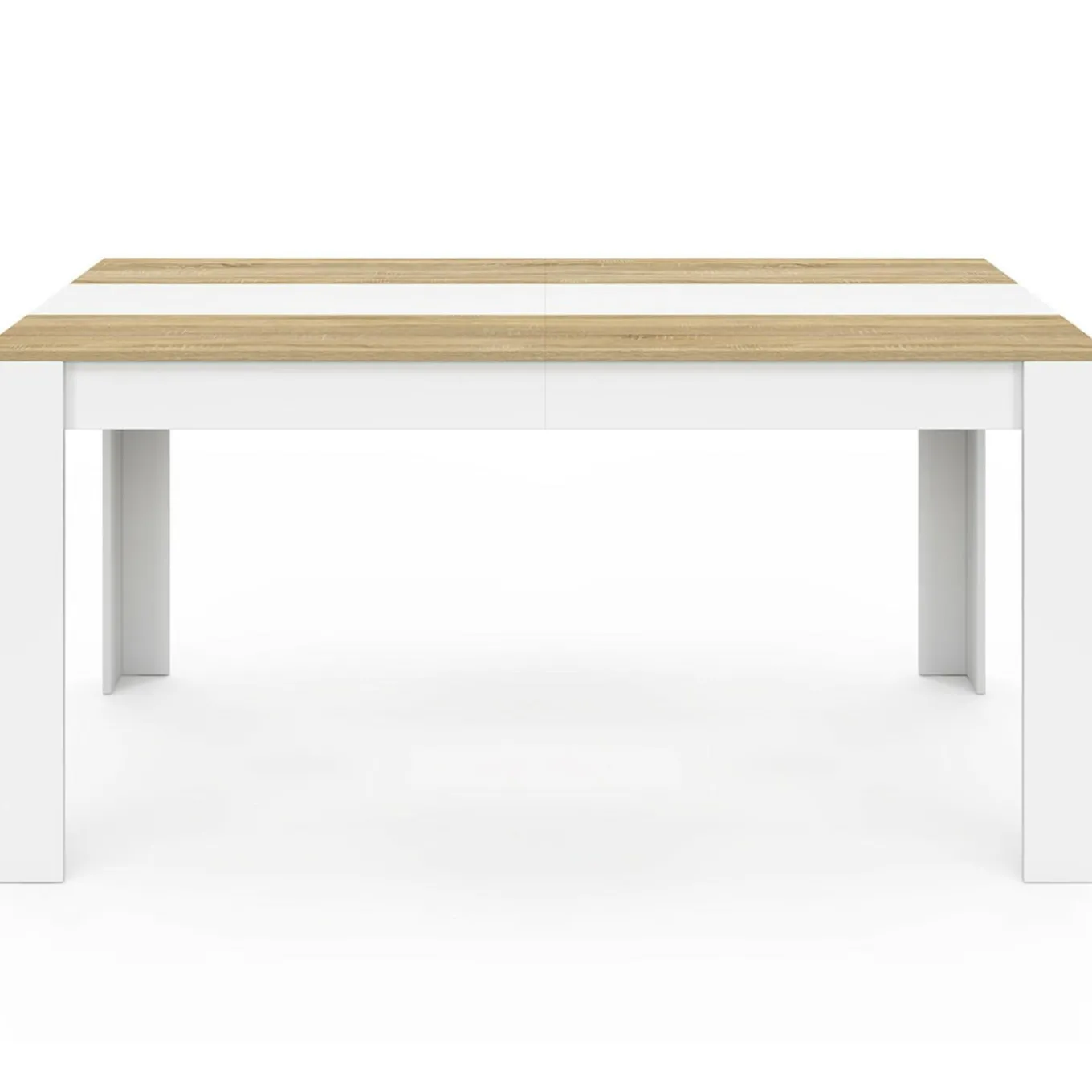 IDMarket Table de salle à manger 8 personnes bois imitation hêtre et blanc* Meubles Blancs|Collection Design