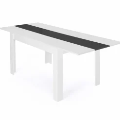 IDMarket Table de salle à manger extensible blanche et grise 6-10 personnes* Meubles Blancs|Collection Design