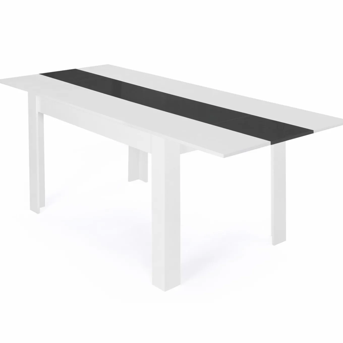 IDMarket Table de salle à manger extensible blanche et grise 6-10 personnes* Meubles Blancs|Collection Design