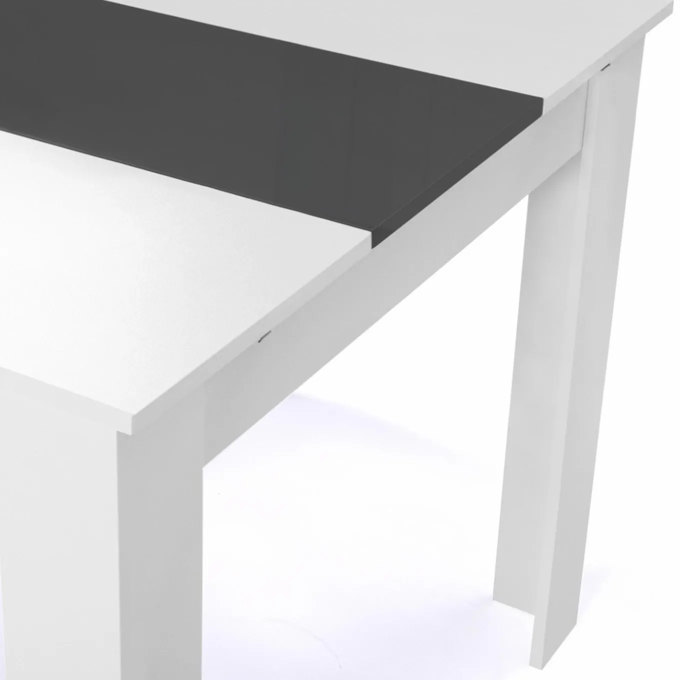 IDMarket Table de salle à manger extensible blanche et grise 6-10 personnes* Meubles Blancs|Collection Design