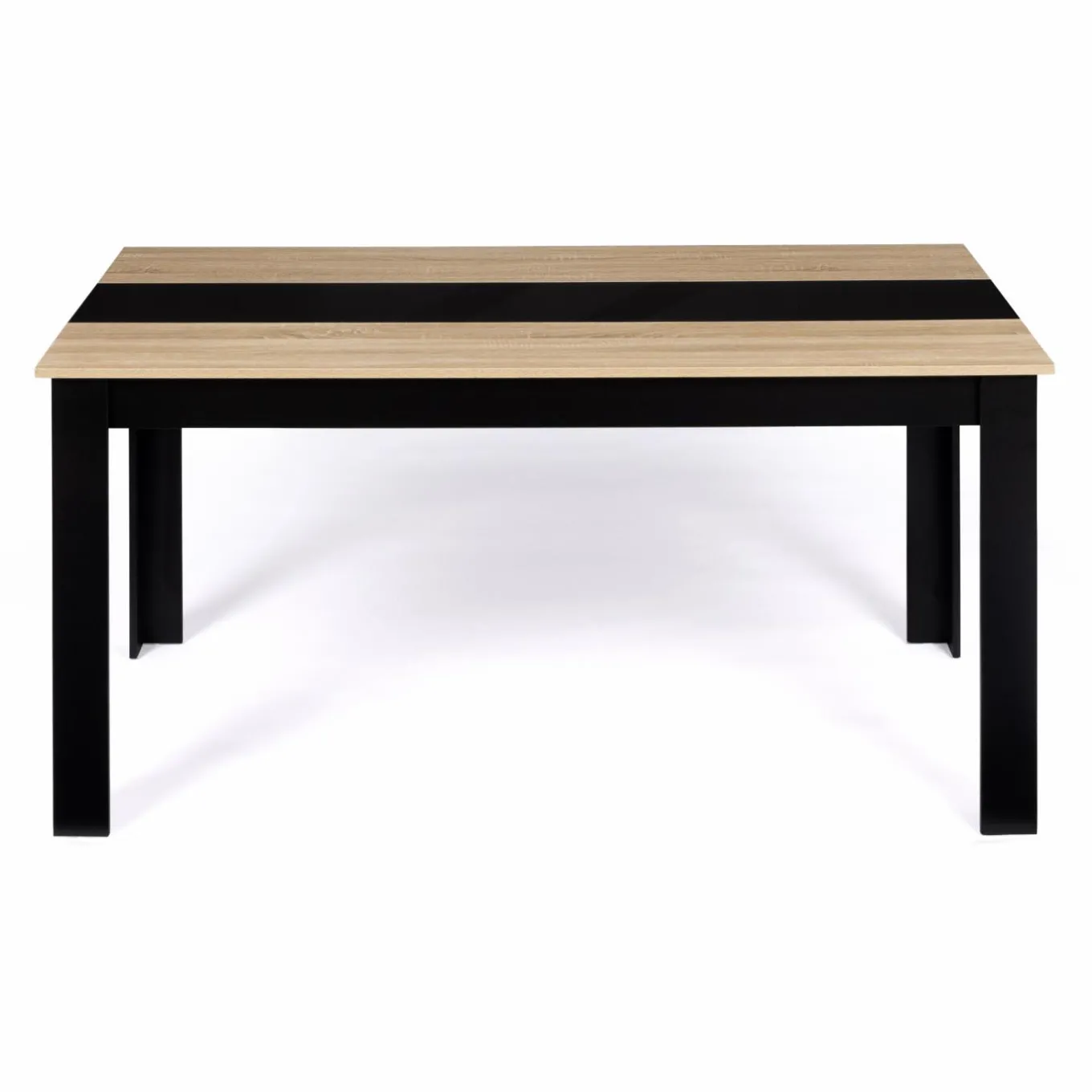 IDMarket Table de salle à manger noire et imitation hêtre 8 personnes* Collection Design|Collection Contemporaine