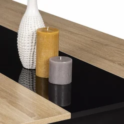 IDMarket Table de salle à manger noire et imitation hêtre 8 personnes* Collection Design|Collection Contemporaine