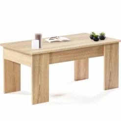IDMarket Table de salon avec plateau relevable bois imitation hêtre* Meubles En Bois|Collection Design