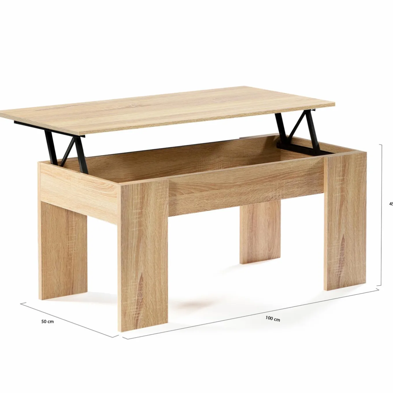 IDMarket Table de salon avec plateau relevable bois imitation hêtre* Meubles En Bois|Collection Design