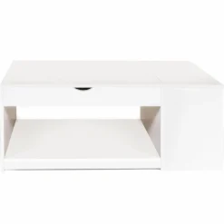 IDMarket Table de salon avec plateau relevable blanche* Meubles Blancs|Collection Design