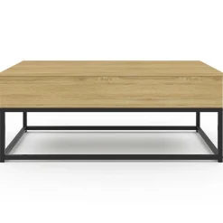 IDMarket Table de salon industrielle avec plateau relevable* Meubles Bas|Meubles En Bois
