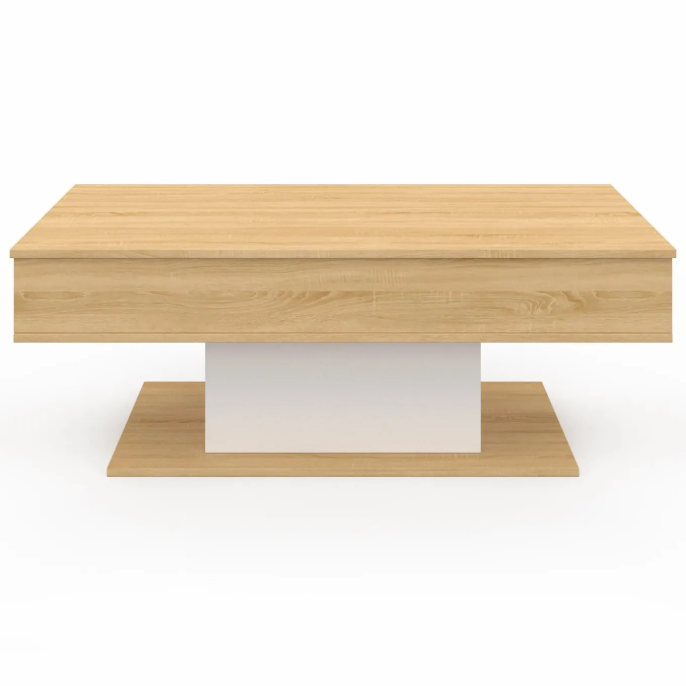 IDMarket Table de salon relevable bois et blanc* Collection Design|Collection Moderne