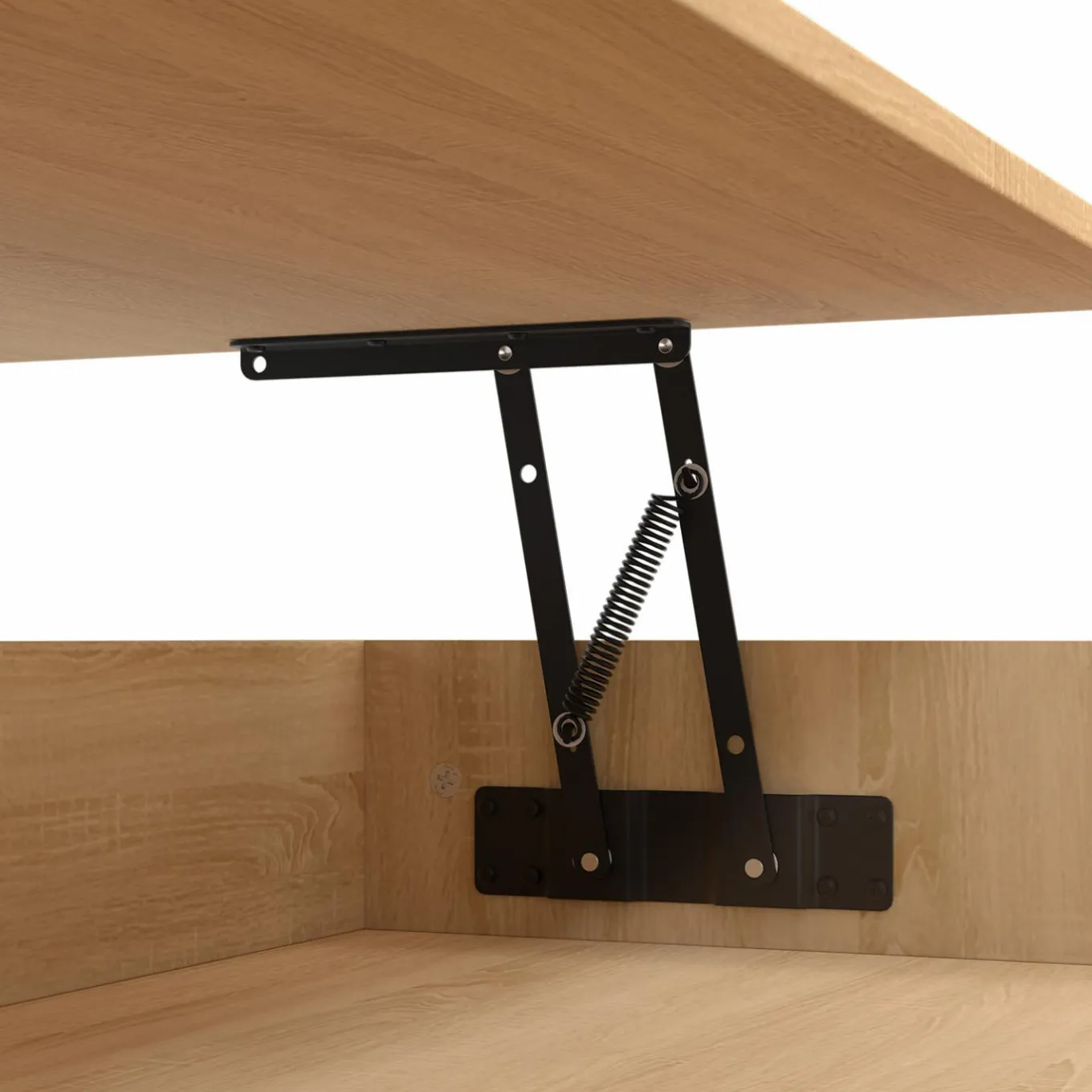 IDMarket Table de salon relevable bois et blanc* Collection Design|Collection Moderne