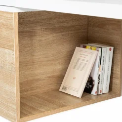 IDMarket Table de salon rotative avec coffre de rangement* Meubles Blancs|Collection Moderne