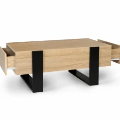 IDMarket Table de salon style industriel avec tiroirs* Meubles Tiroirs|Collection Moderne