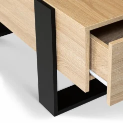 IDMarket Table de salon style industriel avec tiroirs* Meubles Tiroirs|Collection Moderne