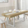 IDMarket Table extensible 6 à 10 personnes bois et blanc* Collection Design|Collection Moderne