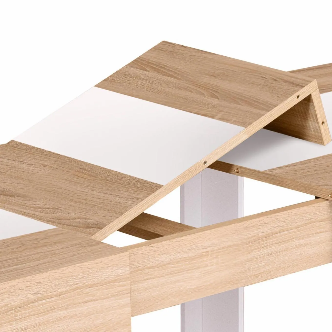 IDMarket Table extensible 6 à 10 personnes bois et blanc* Collection Design|Collection Moderne